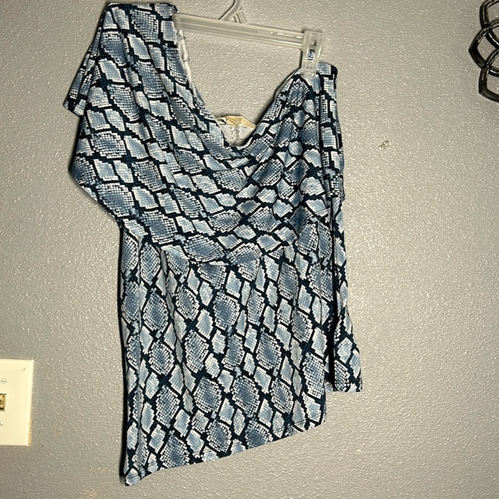 MK snake print One off shoulder blouse size M